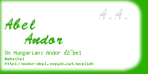 abel andor business card